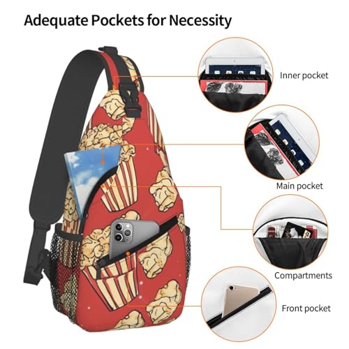 Bolso cruzado Popcorn Print para hombres y mujeres miniatura 4