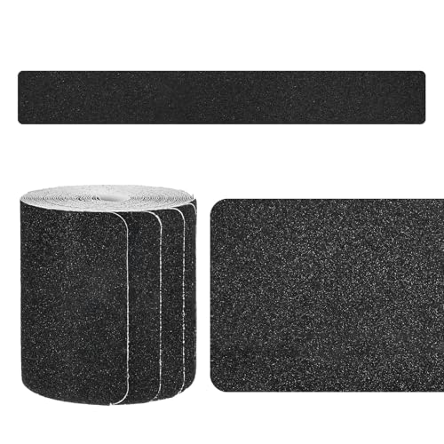 Image of M METERXITY 12-Pack Anti Slip Traction Tape 30 inch x 4 inch Best Grit Outdoor Non-Skid Tape High Traction Friction Abrasive Adhesive for Indoor /Outdoor Stairs Step [Black]