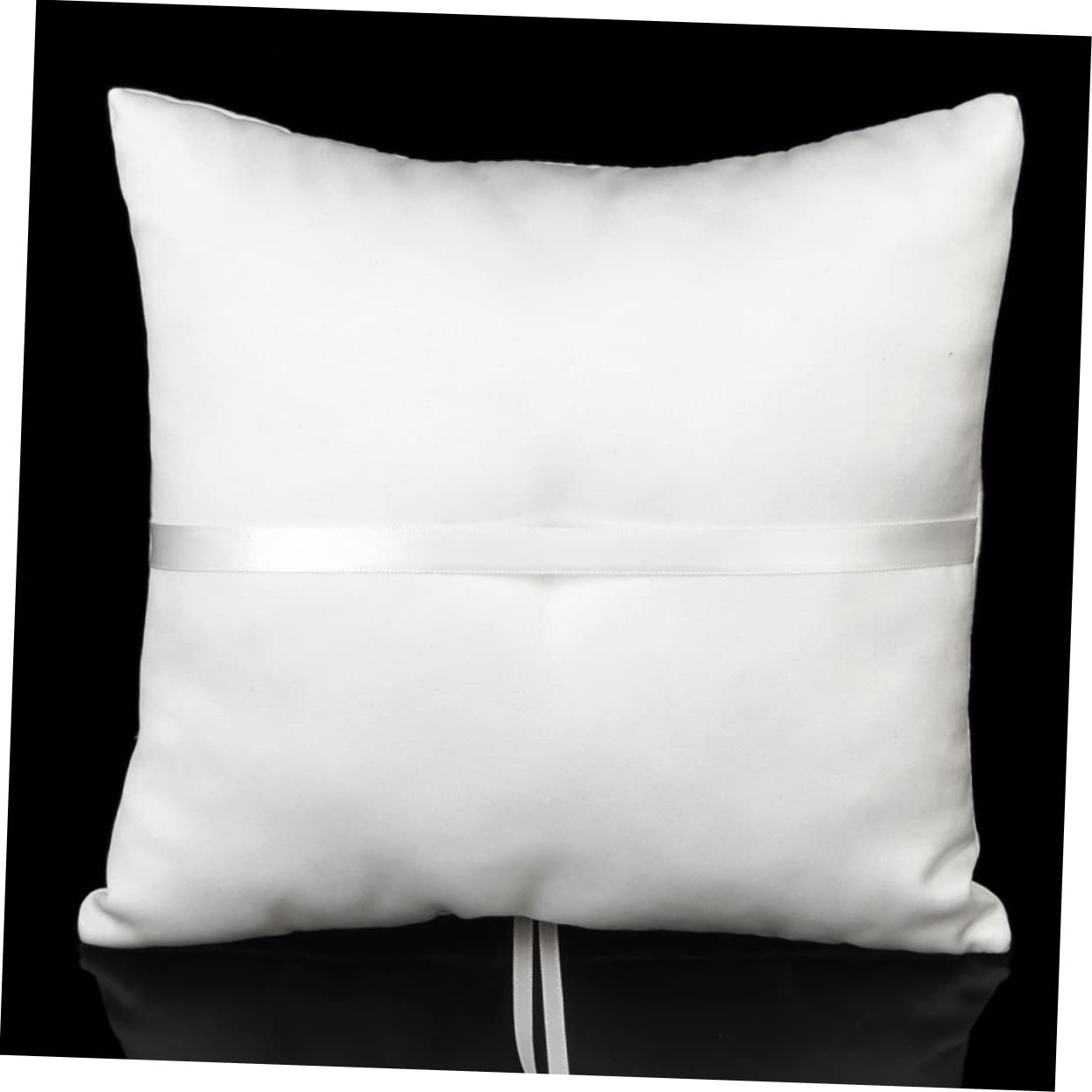 OKUMEYR Bearer Pillow with Satin Double Bowknot Flower Faux for Wedding Ceremony Cushion for Brides and Flower Girls