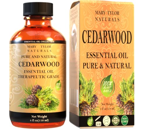 Cedarwood Essential Oil (4 oz), Premium Therapeutic Grade, 100% Pure and Natural, Perfect for Aromatherapy, Diffuser, DIY by Mary Tylor Naturals