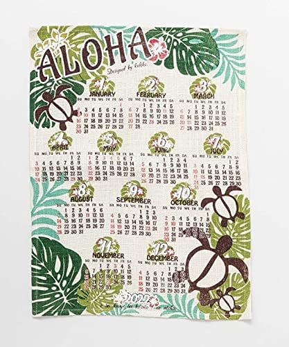 Amazon カレンダー 22 壁掛け 年間 1 枚 ジュート ホヌ モンステラ カメ ポスターカレンダー 布カレンダー ジュートカレンダー チャイハネ カレンダー 文房具 オフィス用品