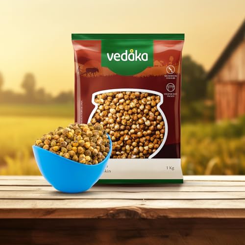 Image of Amazon Brand - Vedaka Roasted Chana Whole With Skin | 1 Kg | Desi Chickpeas | Perfect for snacking | Naturally Great Source of Protein and Fiber | No Artificial Flavours & No preservatives