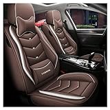 XIWOAO 車 シートカバー に適し トヨタカローラクロスFJランドクルーザープレビアカムリアーバン ユニバーサルカーシートカバー 5 点セット_茶色