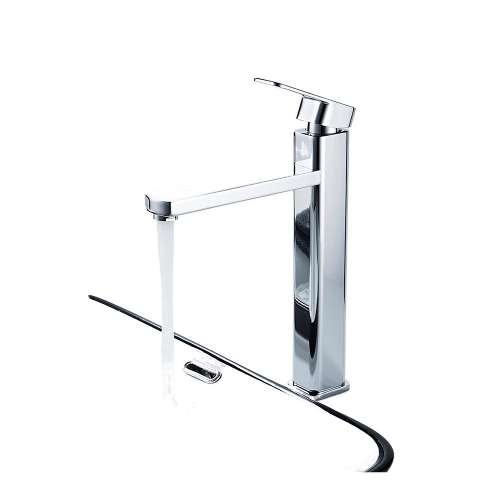 Grifo Lavabo, Grifo del baño de baño mezclador de agua fría y caliente grifo de baño de toque montado en la cubierta(Szary)