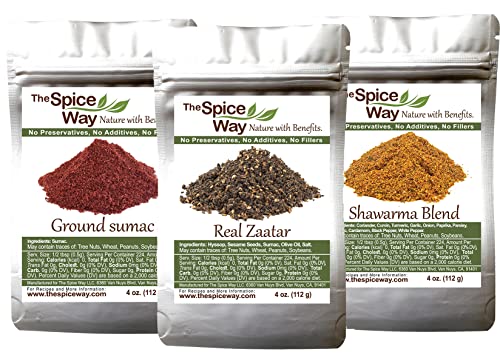 The Spice Way Real Zaatar, Sumac Powder And Shawarma Seasoning 4 Oz Each #TOP15