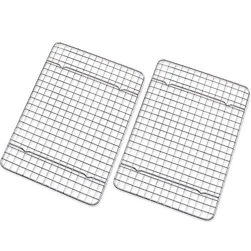 Lista de Rejillas para enfriar , listamos los 10 mejores. 47 U Chef Juego de 2 Rejillas de Refrigeración, Estantes de refrigeración de Alambre de Acero Inoxidable, Aptos para Hornear y Cocinar (20x30 cm)