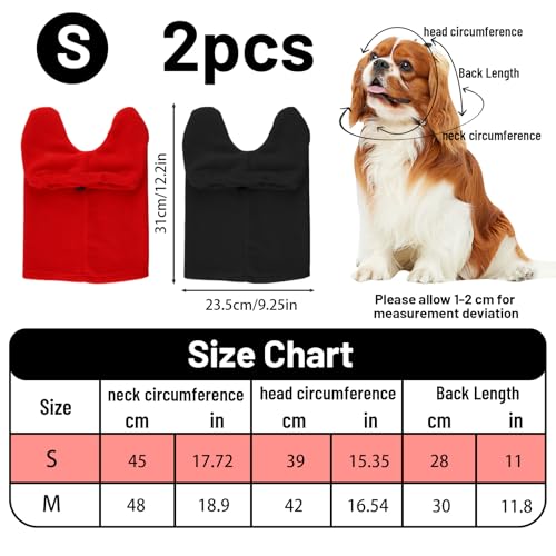 2 Stück Hundemütze, shallyong Hundewarme Kopfbedeckungen, Winter Haustier Schal, Kostüm Hund, Hunde Geschenke, Hunde Warm Halten Zum Wandern und Camping, Schwarz S