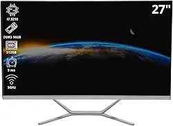 Computador Touchscreen All in One 27" IPS Full HD Intel Core i7 3210 SSD 512GB, 16GB RAM DDR3, Wi-Fi 5GHz com Alto-Falantes Integrados e Porta HDMI