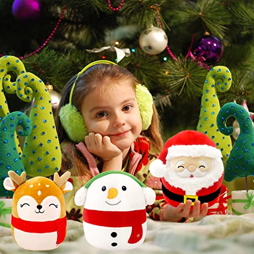 8" Cute Christmas Reindeer Soft Plush Toy,Xmas Reindeer Plush Pillow Toy,Squishy Cotton Plushies Doll,Kawaii Plush Stuffed Animal Toys,Gift for Kids Baby Tollders Boys Girls Christmas,Home Decoration - Image 3