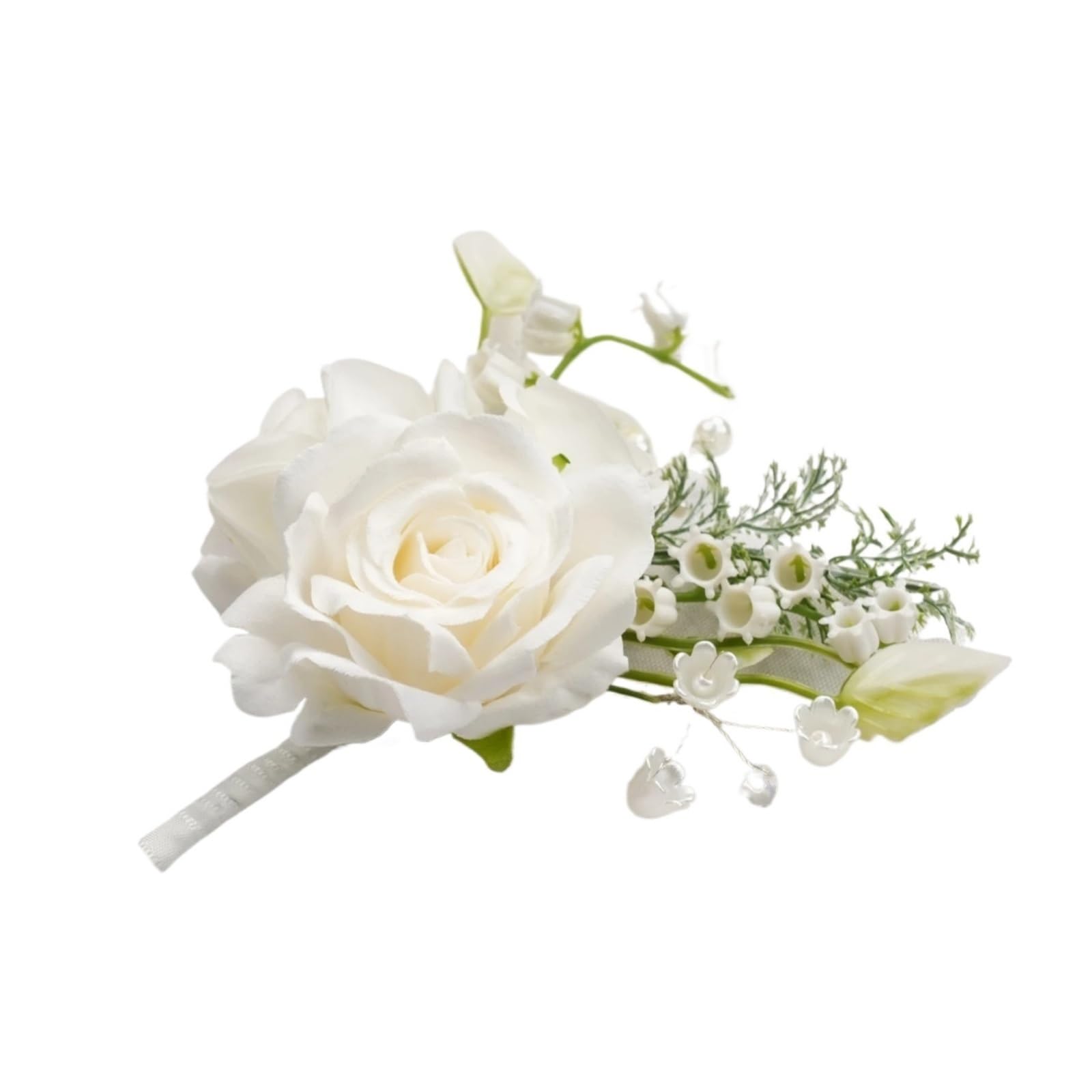 Hzomif Boho Artificial Flower Wedding Corsage 4pcs Uflower Lily of the Valley Pocket Boutonniere Groom Groomsmen Guest Boutonniere for Wedding, Homecoming, Anniversary, Graduation