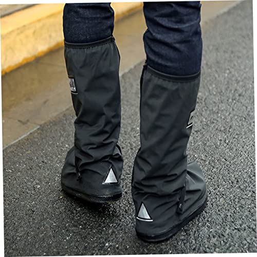 Cubiertas impermeables para calzado POPETPOP, reutilizables y antideslizantes, talla M, color negro, para actividades al aire libre en días de lluvia miniatura 4