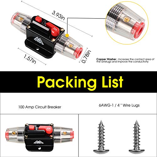 Image of Circuit Breaker Switch 30A Waterproof Fuse Inline Holder Resettable Fuse Manual Reset 12V-48V DC for Car Audio Rv Home Marine Boat Truck