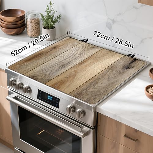 Image of Stove Top Cover for Home Decoration Kitchen Pad Washable Cooktop Covers Countertop Stove Protector Mat for Home Kitchen Cooktops (Wood grain, 28 inchx20 inch)