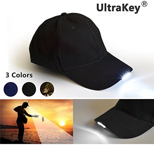 Garosa Cappello LED Illuminato con 3 modalità Lampeggianti, Berretto Baseball Regolabile per Pesca Notturna, Escursionismo, Outdoor, Concerti, Feste e Festival