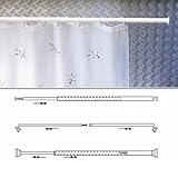 barra para cortina de baño angular Extensible MAURER 4042204 Barra para Cortina Ducha Extensible Aluminio Blanco 70 a 125 cm