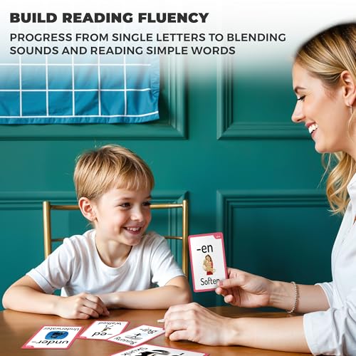 QUOKKA 1000+ Phonics Words Flash Cards for Kids Ages 4-8, 20 Reading Stages, 260 Card Games for Kids Ages 3-5 and 6-8 - Image 2