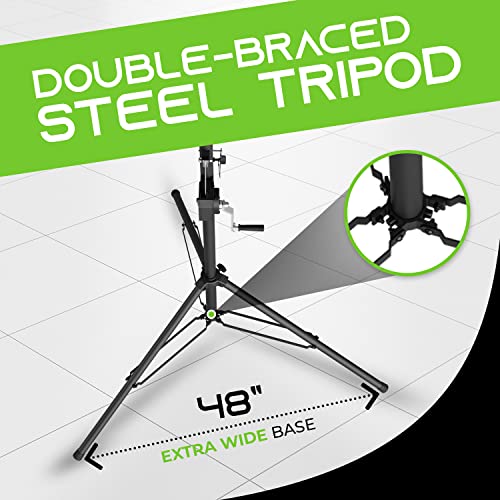 GEARit LED Light Stand With 5 Ft. T-Bar for 6 PAR Lights, Hand Crank, Heavy-Duty Tripod With Metal Joint, Pro-Grade Portable Design for DJ Lighting, Bands, Venues and Stages - Thumbnail 4