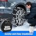 BasaltAuto Automotive Tightening Snow Chains Tire Chains for Tire Set of 2 With Gloves Winter Accessories SUV Trucks Pickup Winter Emergency Traction 1150 Large