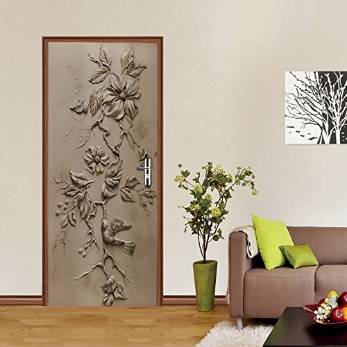 türtapete günstig 50x125cm(19.68 inches * 49.21 inches) Blumen relief 3D Türsticker Selbstklebend Tapete Wasserdichtes Abnehmbare Wohnzimmer Wandtattoos Vinyl Wandbild Wohnkultur türtapete günstig 50x125cm(19.68 inches * 49.21 inches) Blumen relief 3D Türsticker Selbstklebend Tapete Wasserdichtes Abnehmbare Wohnzimmer Wandtattoos Vinyl Wandbild Wohnkultur