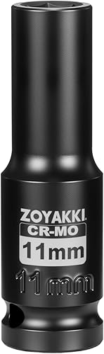 Miniatura 61 de Juego de llaves de vaso de impacto profundo de 1/2" x 21 mm de 6 PT, CR-MO, Juego de llaves de tuerca de eje de 1/2 pulgada de 6 puntos para fácil