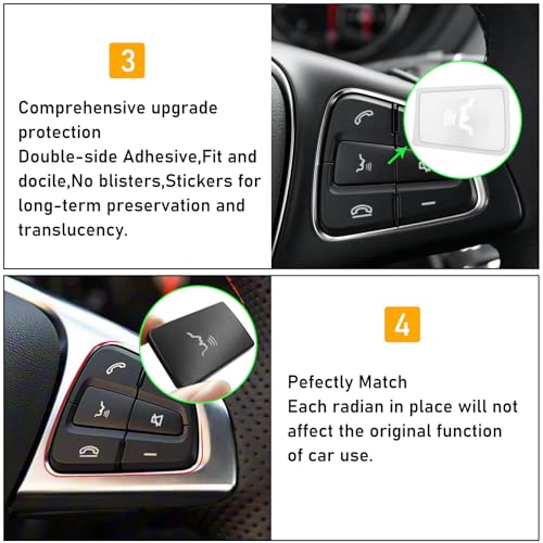Image of Moonlinks Steering Wheel Button Covers Trim Stickers Fit Mercedes Benz A | For B GLA CLA GLS GLE CLS SL Class Steering Wheel Button lnner Decoration Sticker 12PCS, Black (Model B)