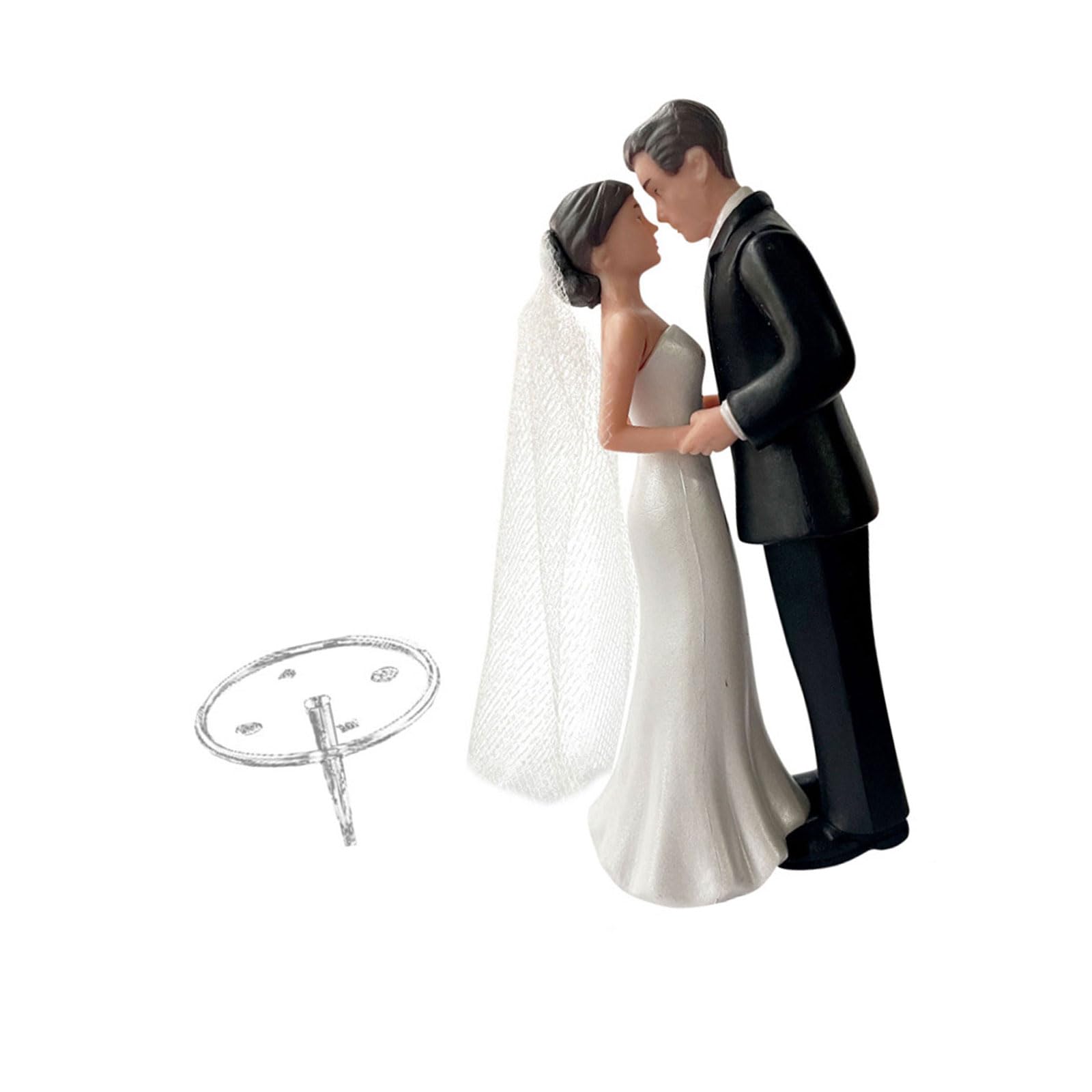 Tsophreniq Cake Top Bridal and Groom Figures Decoration for Engagements Anniversaries and Family Gatherings Couple Cake Deck