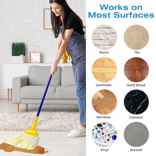 Image of Matthew Cleaning Microfiber Tube Mop(Large,Yellow,3Pack) Heavy Duty Mop Head Replacement,Excellent Absorbency,Premium launderability,Reusable,Loop end for Home,Commercial and Industrial Use
