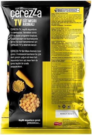 Temizza TV Milk Corn Flavored Corn Snack Super Size 117 Gr