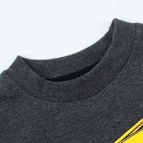 Image of Popshion Toddler Boys Sweatshirts Dinosaur Long Sleeve Pullover Crewneck Shirts Cartoon Tee Sport Tops for Kids 1-8T