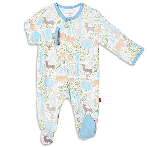 Image of Magnetic Me Footie Pajamas Soft Modal Baby Sleepwear with Quick Magnetic Fastener | Boys and Girls Sleeper Preemie-24 Months