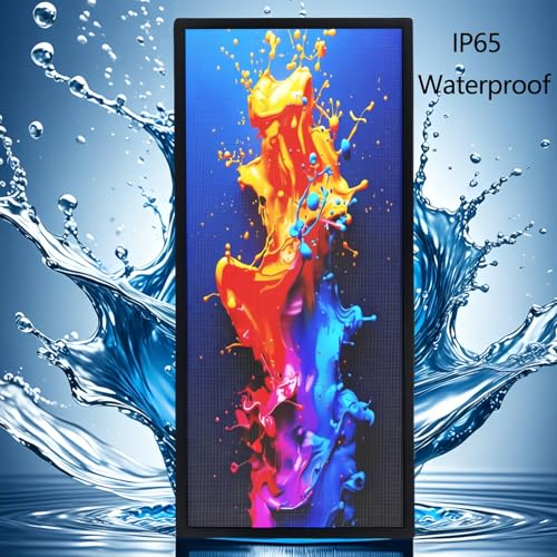 Image of P3 Full Color LED Scrolling Programmable Sign Brightness Adjustable, IP65 Outdoor Digital Message Board, WiFi + USB Control Led Message Signs for Restaurant to Display Text /Images /Video 40''x17''