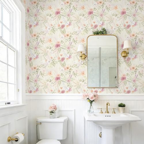 Papier peint beige bohème floral Dimoon en vinyle qualitatif 500x44cm - 7