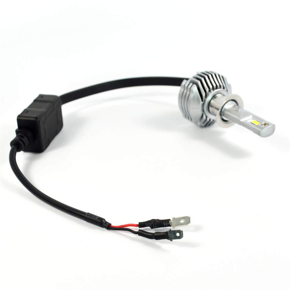 Bombilla H1 LED Coche Faros Delanteros Bombillas, Reemplazo Luz Halógena Blanco 6500K, 2 Lámparas