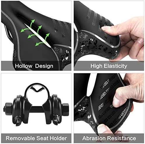 OUXI Bike Seat, Gel Bicycle Saddle Comfortable Soft Breathable Cycling Bicycle Seat Cushion Pad with Ergonomics Design for MTB Mountain Bike Exercise Bike Road Bike Men and Women