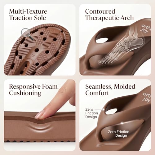 Image of ORTHO JOY Orthopedic Slippers for Women | Soft Cushioned EVA Flip Flops with Arch & Heel Support | Lightweight Anti-Slip Comfort Footwear for Daily Wear, Indoor & Outdoor
