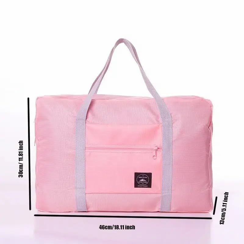1PC Travel Foldable Duffle Bag Lightweight Compact Fold-Up Design for Carry-On, Weekend Travel, Gym and Daily Use, Pink4