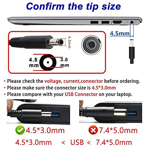 45W 19.5V 2.31A Ac Adapter Laptop Charger For Dell Inspiron 15 5000 5551 5555 5558 7558 7595 13-7000 7378 7352 7348 11-3000 15-5000 15-3000 15-7000 13-5000 17-5000 17-7000 Series Power Supply Cord #TOP1