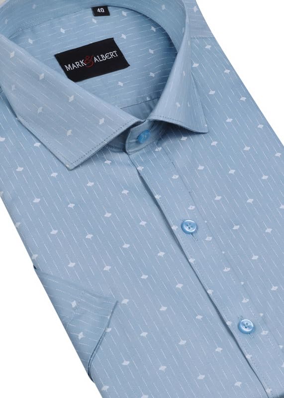 Image of MARK & ALBERT Mens Half Sleeves Printed Shirt