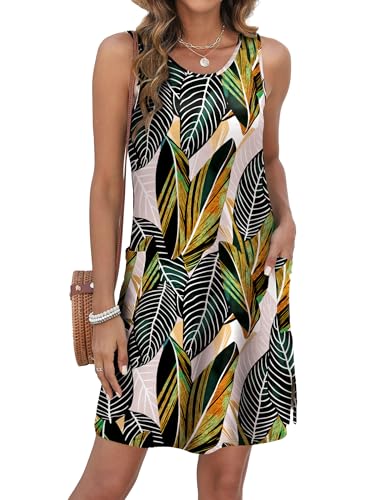 Image of BKRIVE Coverup Summer Dresses for Women 2026 Eyelet Casual Loose Sleeveless Sundresses Tank Dresses with Pockets