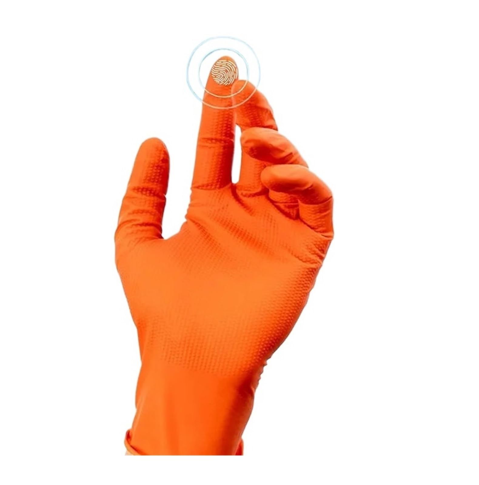 Ciężkie Pomarańczowe Jednorazowe, Bardzo Grube Rękawice Nitrylowe 8,5 Mil – Bezpudrowe, Odporne Na Przebicie Robocze O Fakturze Diamentu(Orange 100PCS,L)