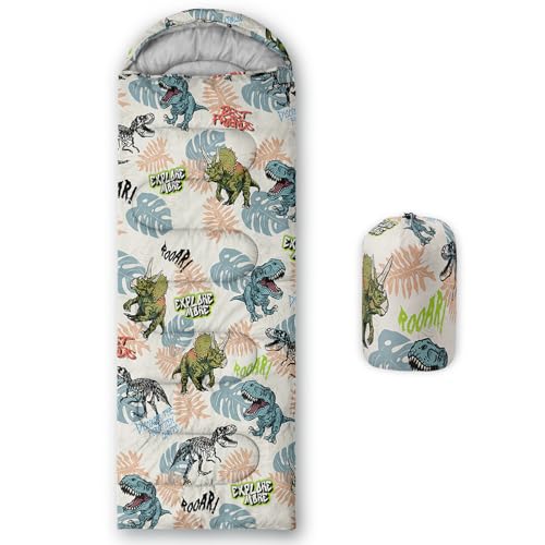 Bolsas de dormir QOOMO para camping, 3 estaciones, cálida y fresca, ligera y resistente al agua para adultos y niños miniatura 1