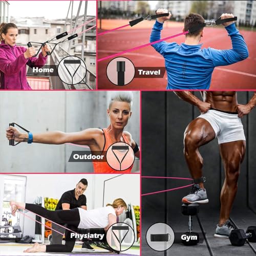 VEICK Resistance Bands, Exercise Bands, Workout Bands, Resistance Bands for Working Out with Handles for Men and Women, Exercising Bands for Fitness Weights Work Out at Home by VEICK - Image 7