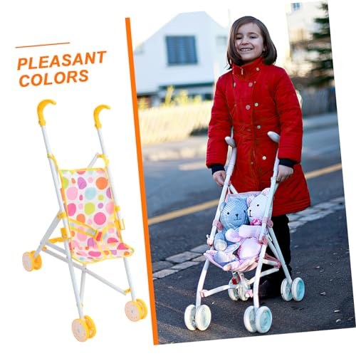 VANZACK Realistischer Puppenwagen Toy Stroller mit Weichem Griff und Leichtgängigen Rädern für Rollenspiele und Kreatives Geeignet für Ab Jahren Fördert Soziale Entwicklung – Bild 5