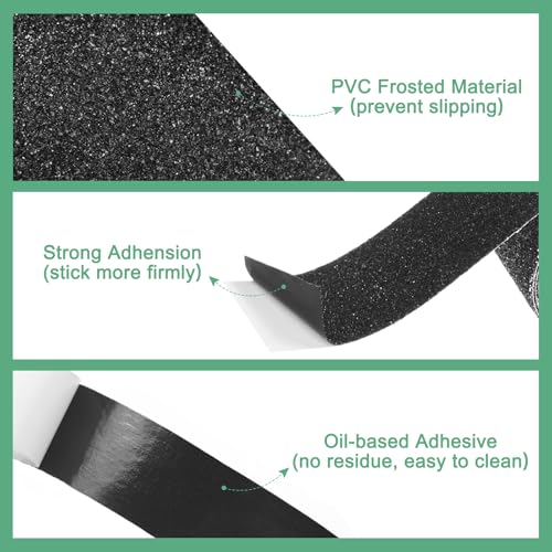 Image of M METERXITY 2-Pack Grip Tape, 1Inch x 16.4ft /25mm x 5m Anti Slip Traction Tape for Stair Steps /Indoor /Outdoor, Non Skid Adhesive Stair Tread Tape [Black]