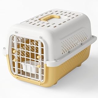 Pet Travel Carrier Size Medium in Brown, Travel Carrier or Crate for Dogs and Cats up to 17.6 lbs.