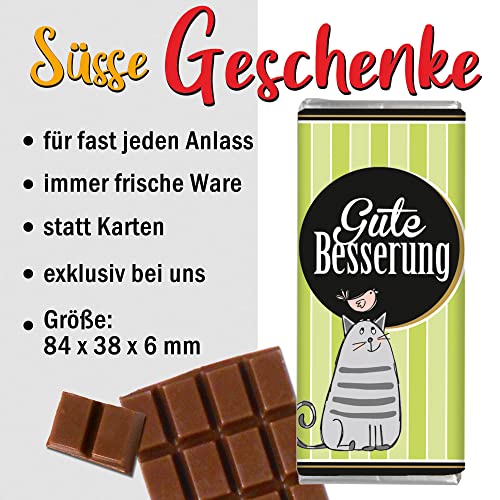 STEINBECK Geschenk-Schokolade - Gute Besserung - 5 mal Mini Schokolade Täfelchen 5er Set süß Mitgebsel Medizin… – Bild 3