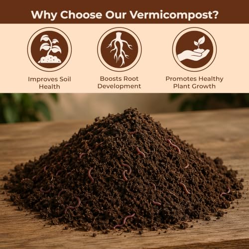 Image of Vermicompost Fertilizer 4.5kg | Natural Vermi Compost Fertilizer for Home Garden, Indoor & Balcony Plants, Plant Booster for Fast Growth