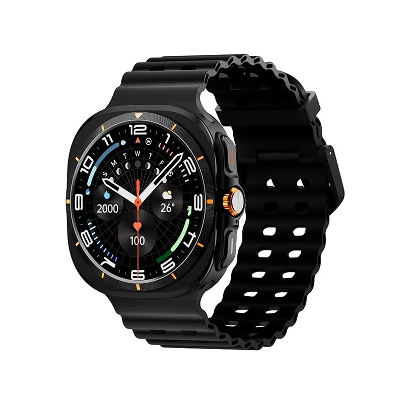 Original SK7 Ultra Smart Watch for Galaxy 7 1:1 47mm Real Screws Wireless Charger Sport Bluetooth Call Smart Watch for Men (Black)