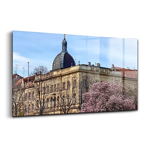 Tableau verre moderne Wallfluent Église de Zagreb pour grand salon lumineux