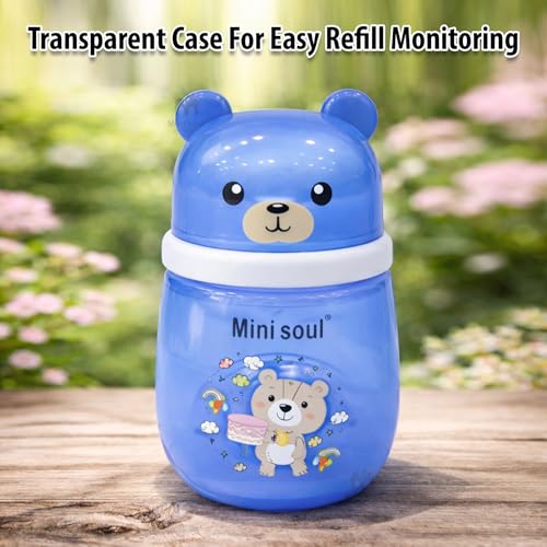 Image of Baby Powder Puff with Container Soft Feather Sponge Powder Applicator for Newborn & Infant Transparent Refillable Case Mess-Free, Leak-Proof, Baby-Safe Powder Puff for Kids Blue